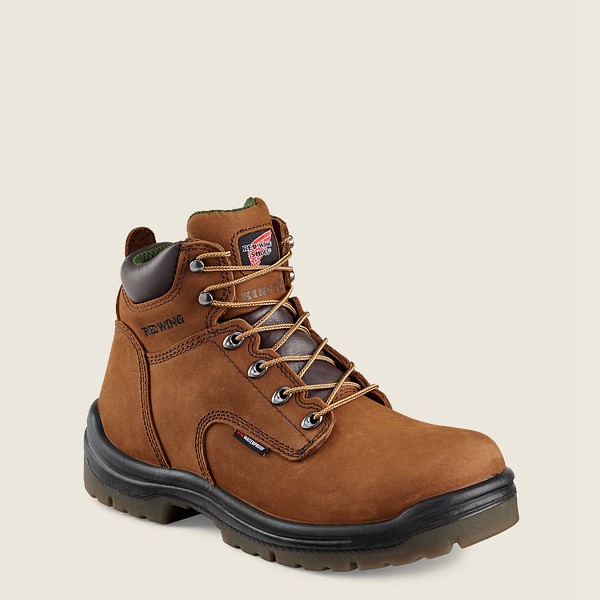 Red Wing Mens King Toe® - 6-inch Waterproof Toe - Safety Boots Brown - 2147DHCQJ